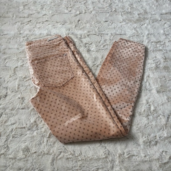 Pilcro Anthropologie Size 27 Velvet Polka Dot High Rise Skinny Jeans - Picture 1 of 6